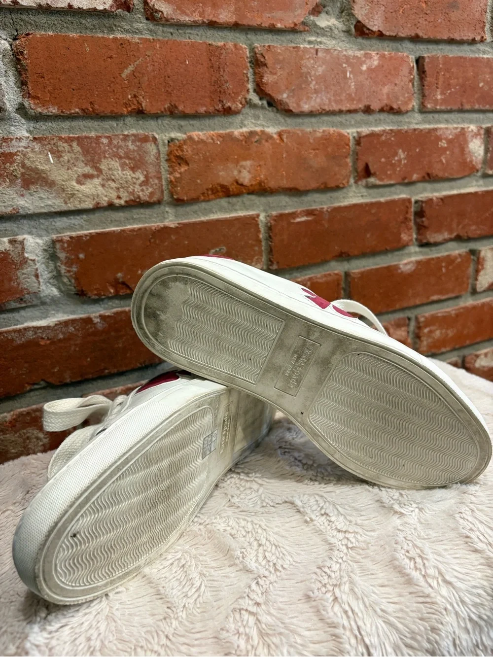 Kate Spade New York Fez White Leather Suede Spade Platform Sneakers Size 8B